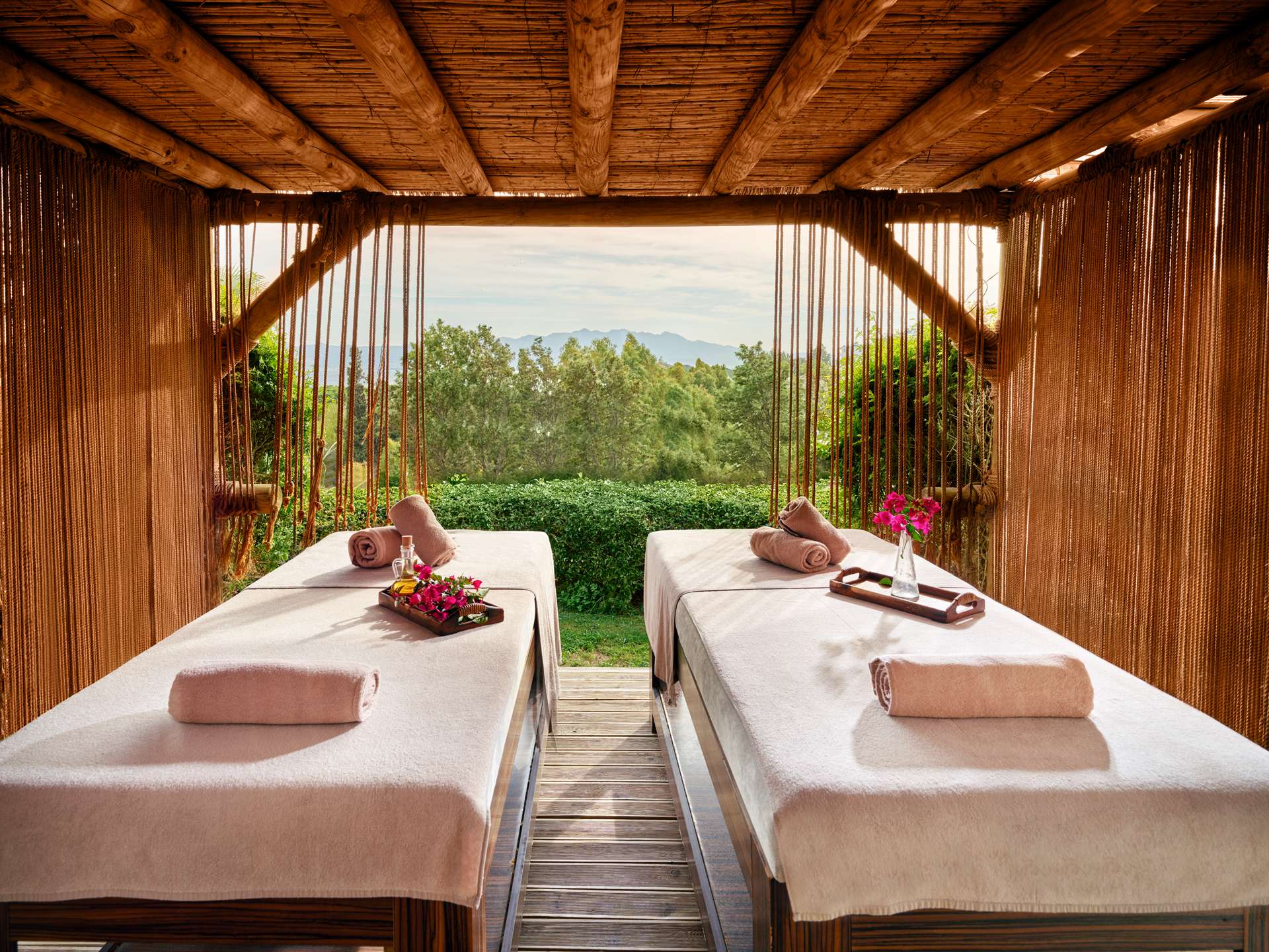 Massage area in the spa garden